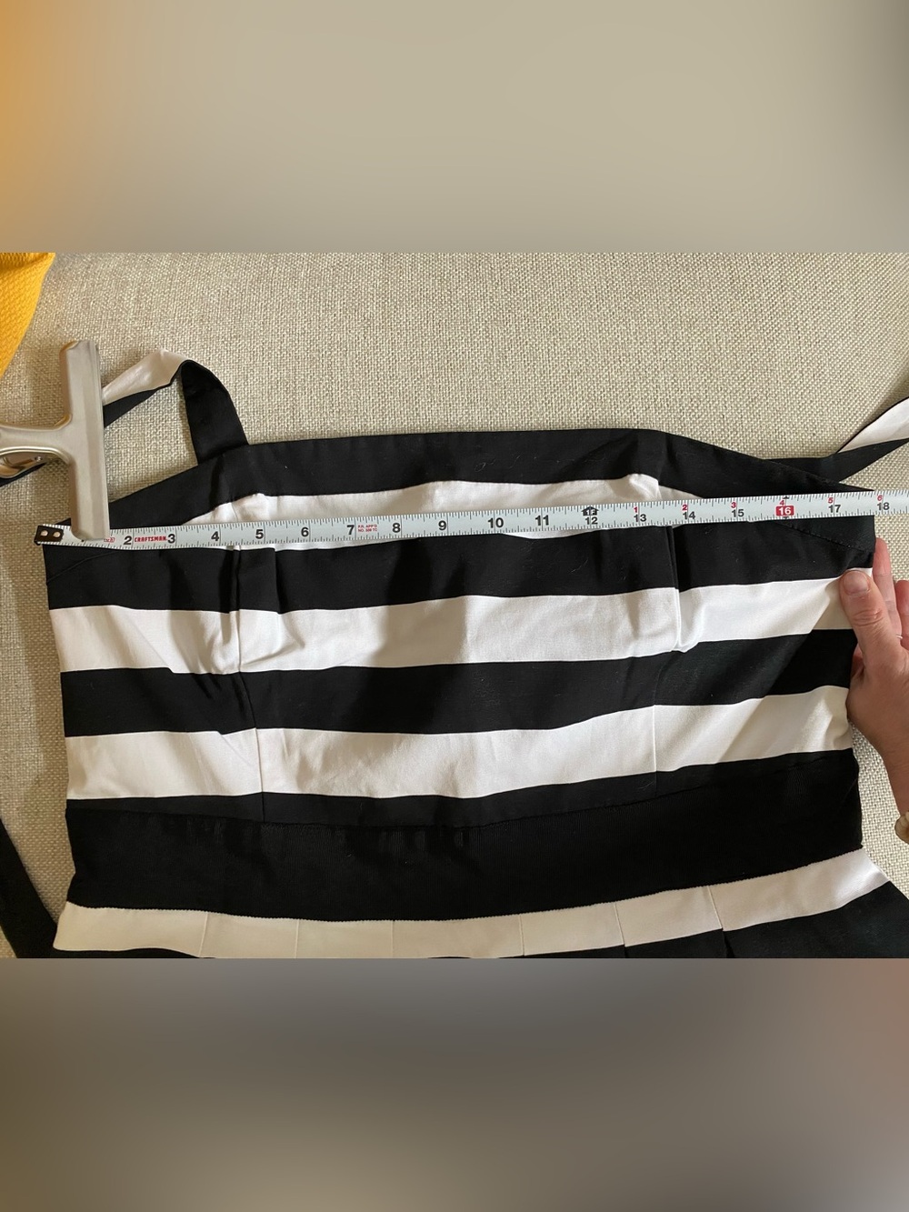 NWT WHBM Classic Black & White Striped Halter/Strapless Party Dress - Picture 8 of 11